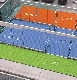 Illustration showing flooring  Zone map