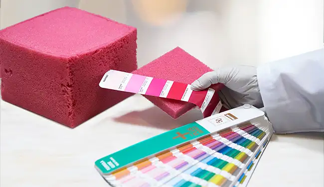 Color Matching foamwith a color fan