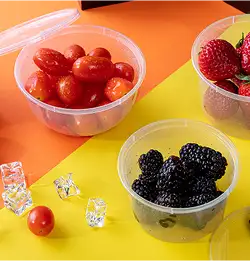 clear containers with berries