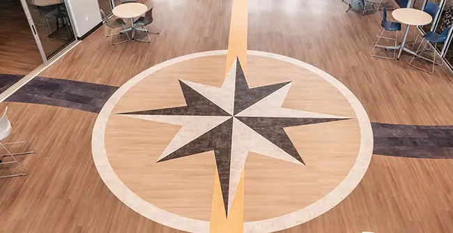 Resilent flooring installed in Menominee High School