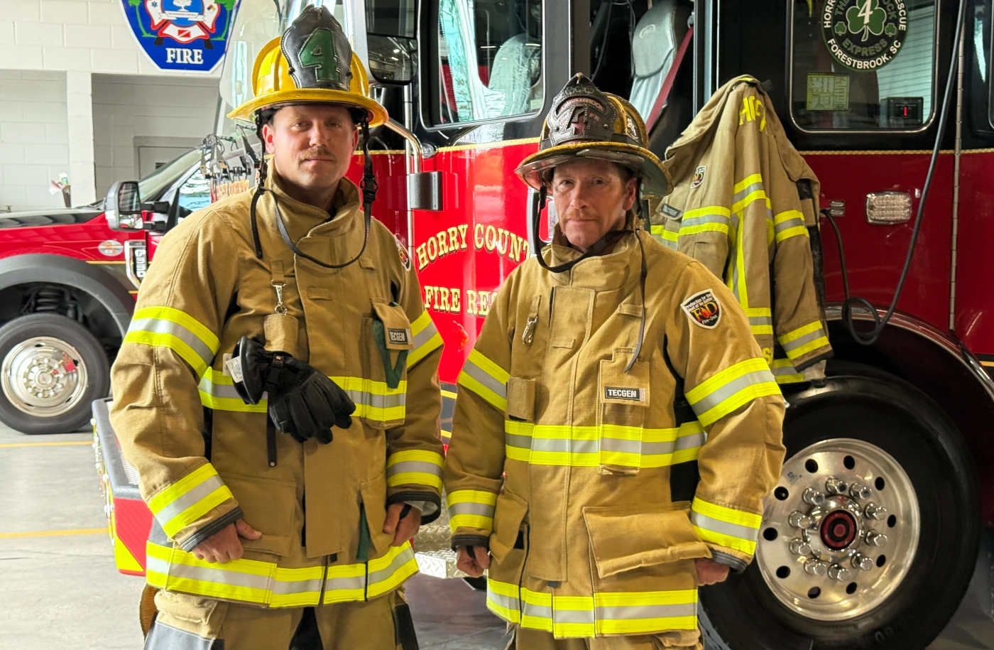Horry County Firefighters in Firefighting Gear
