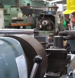 Large machine with operator