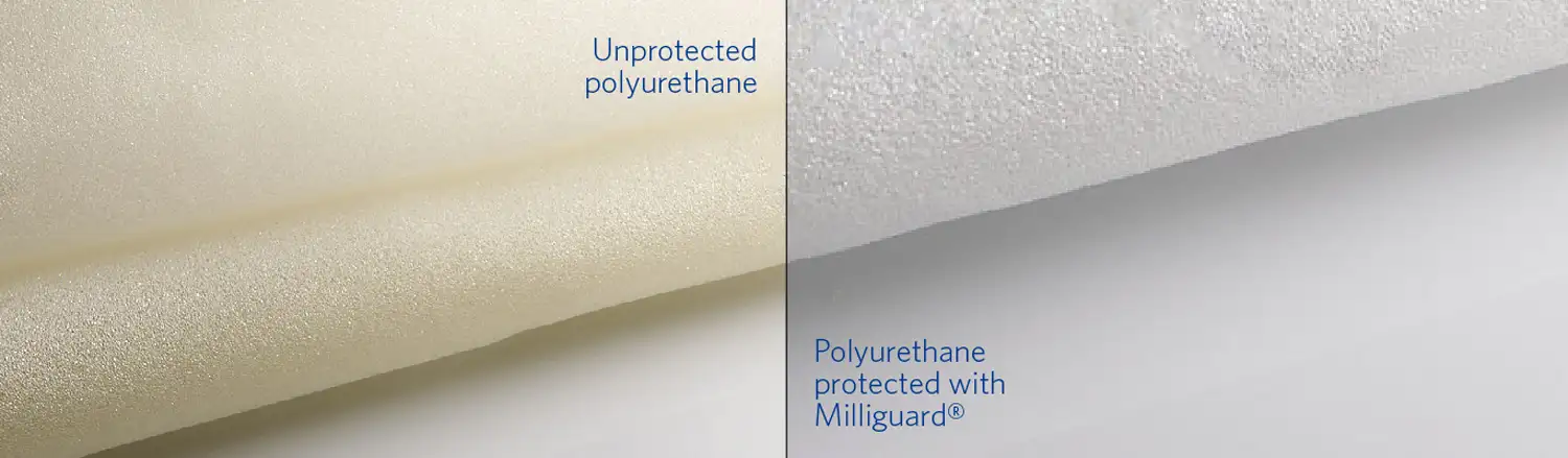 Unprotected polyurethane vs treated with Milliguar