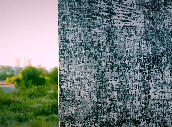 Textural carpet tile with a natural backdrop