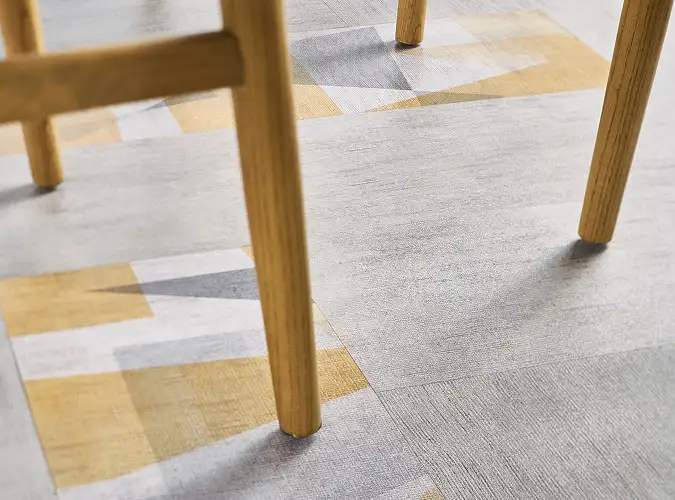close up of chair legs on LVT flooring
