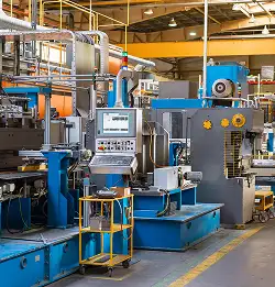 manufacturing plant floor with large machines