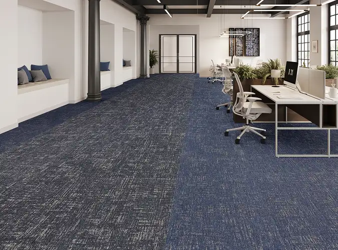 workplace with gilded stitch flooring