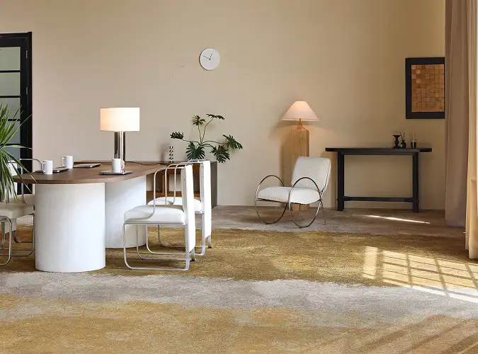 Seating area on carpet tile from the Salt Lake collection