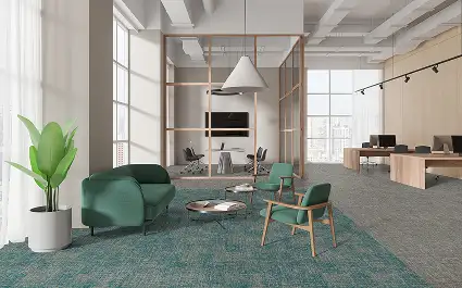 Open office on carpet from the Warp and Weft collection